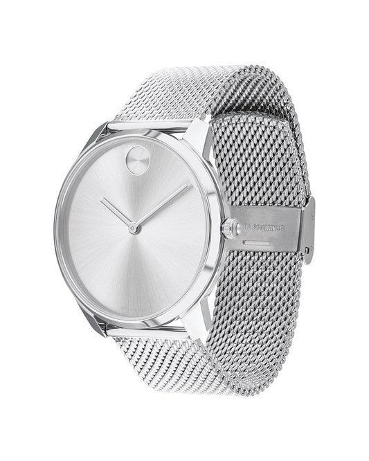 Movado Bold Quartz Silver Dial Stainless Steel Mesh Men's Watch 3600589