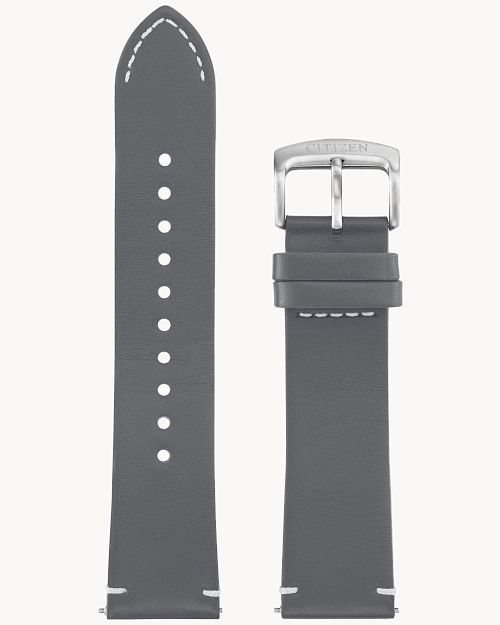 Gray Leather Strap (22mm) 59-0032H-02