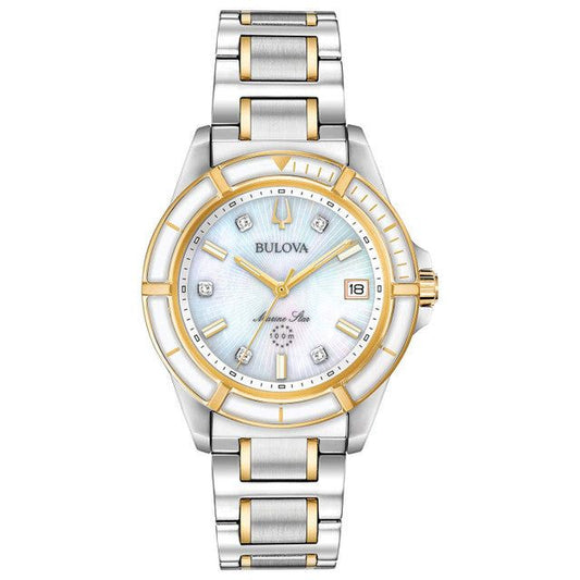Bulova Bulova Women's Marine Star Diamond Accent Two-Tone Watch 98P186