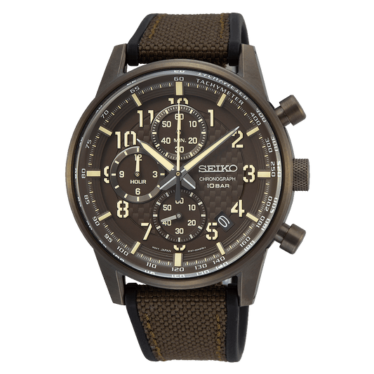 Seiko Chronograph Quartz Brown Dial SSB371