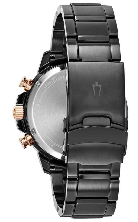 Bulova Mens Marine Star Black Chronograph Watch 98B302