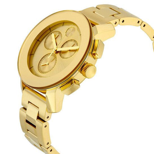 Movado Bold Chronograph Gold Metallic Dial Unisex Watch 3600358