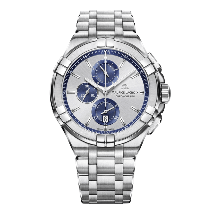 Maurice Lacroix Aikon Silver Stainless Steel Silver Dial Chronograph Quartz Watch AI1018-SS002-131-1