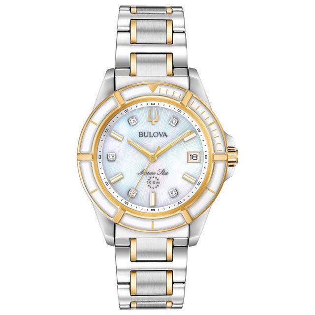Bulova Bulova Women's Marine Star Diamond Accent Two-Tone Watch 98P186