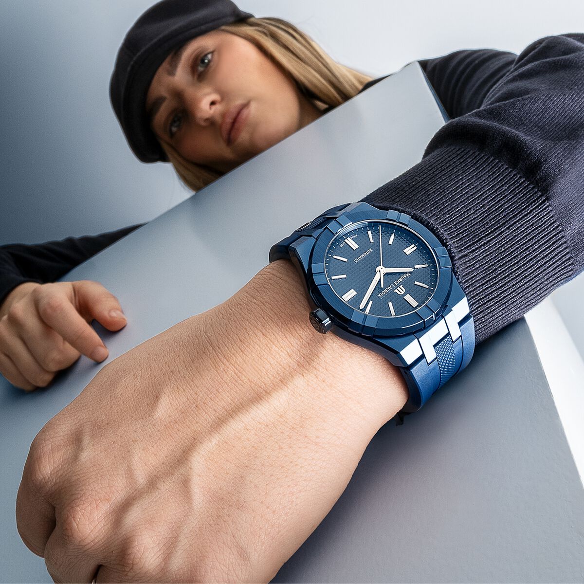 Maurice Lacroix Aikon Automatic 39Mm Blue Pvd Limited Edition AI6007-PVC00-430-4