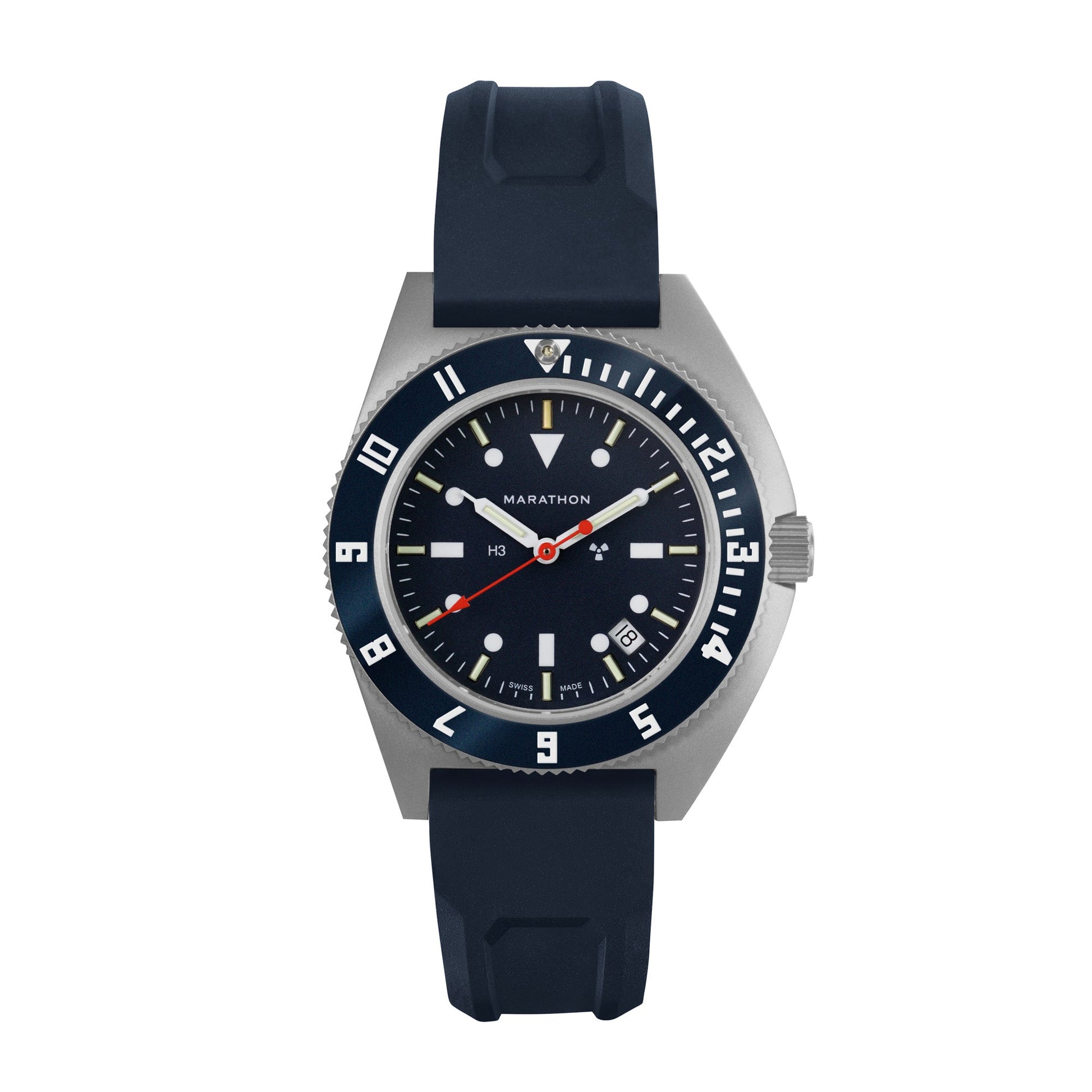 Marathon Blue Steel Navigator W Date Ssnav D On Blue 3 Piece Rubber Strap Kit 41mm WW194013SS-1301