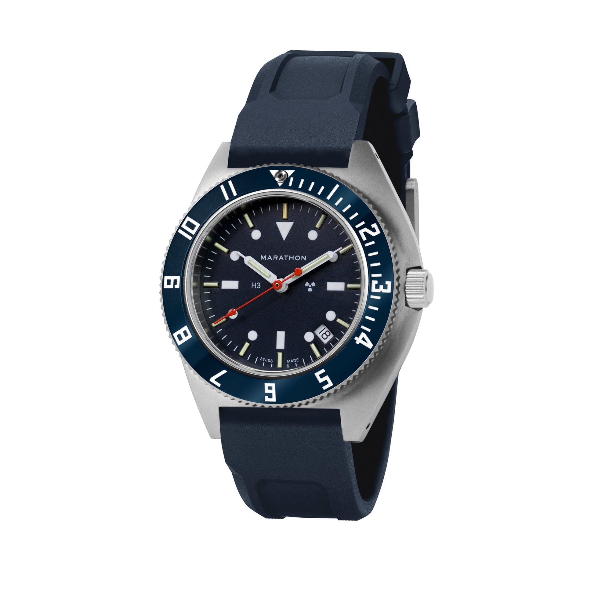 Marathon Blue Steel Navigator W Date Ssnav D On Blue 3 Piece Rubber Strap Kit 41mm WW194013SS-1301