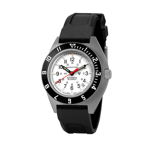 Marathon Arctic Steel Navigator W Date Automatic Arctic Ssnav D Auto On Black 3 Piece Rubber Strap Kit 41mm WW194030SS-0530