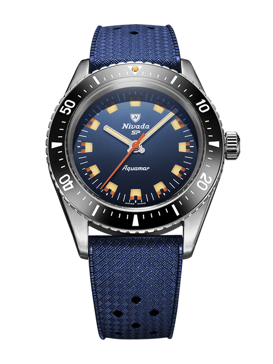 Aquamar Blue on Blue Rubber Tropic Strap
