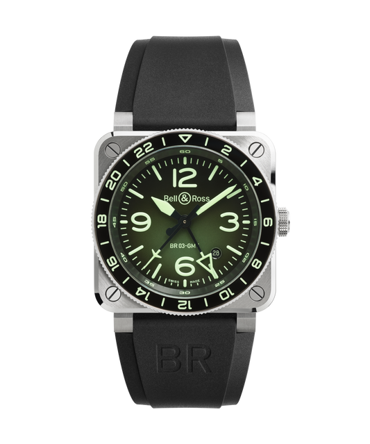Bell & Ross BR-03 GMT Green Lum BR0393-GN-ST/SRB