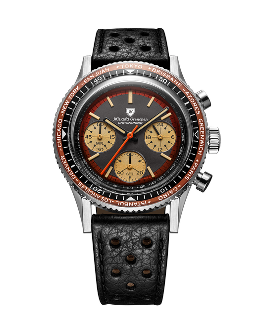 Chronoking Racing Black Amber on Black Racing Strap
