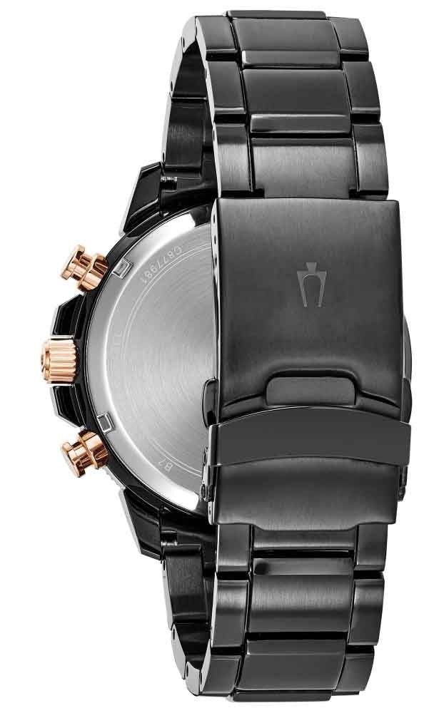 Bulova Mens Marine Star Black Chronograph Watch 98B302
