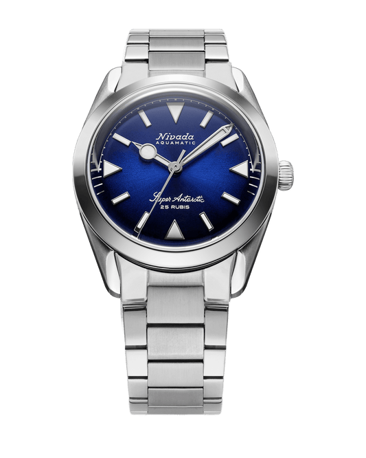 Super Antarctic Blue 38mm on Flat Link Bracelet